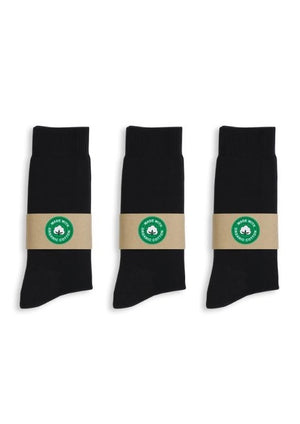 Basic Black Organic Cotton Crew Socks (3-pack)