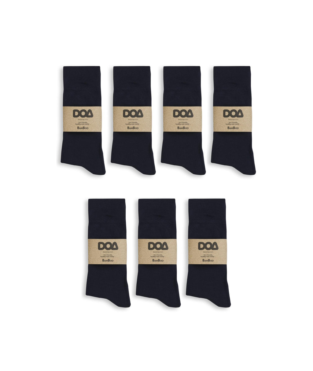 doa Men's 7 Pair Comfort Cuff Bamboo Socks